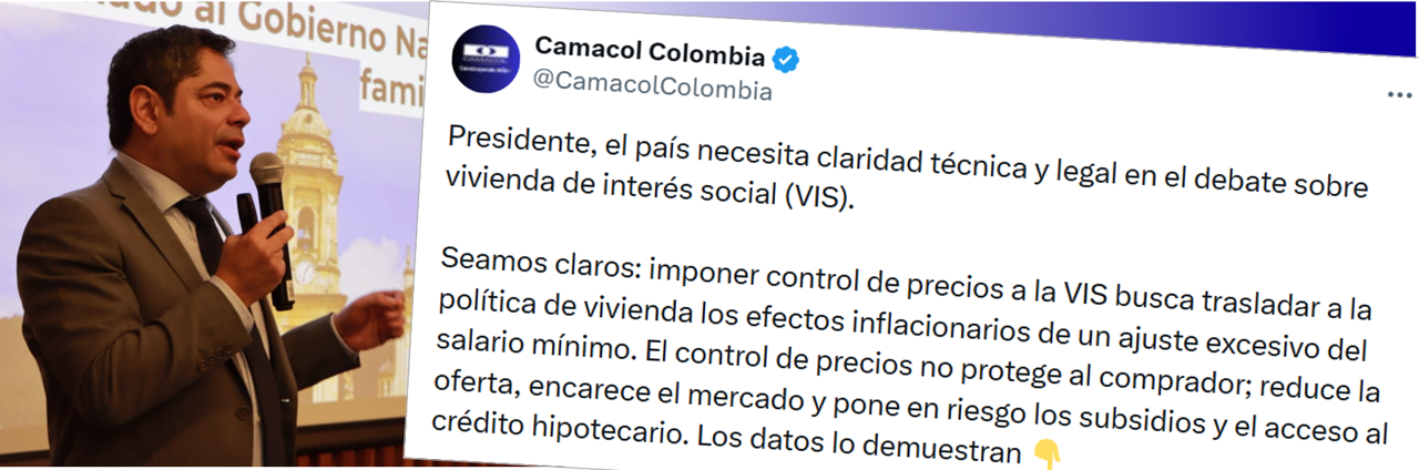 CAMACOL: Presidente Petro, el país necesita claridad técnica y legal en el debate sobre la VIS