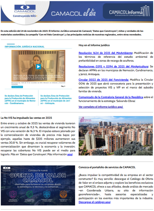 Newsletter Nov 24 Camacol al día