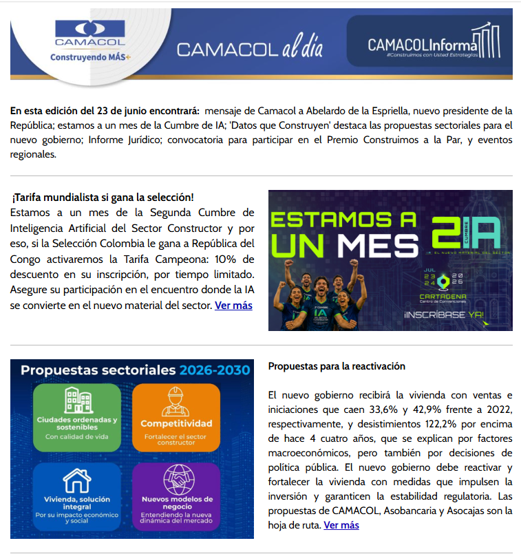 Newsletter junio 22 - Camacol