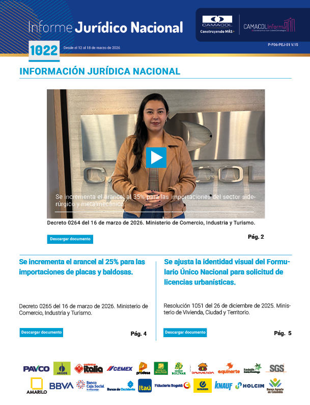 Informe Jurídico 1022: Aranceles en acero, placas y baldosas.