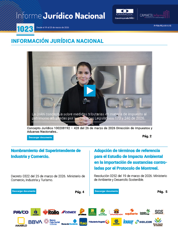 Informe Jurídico 1023: Concepto DIAN sobre medidas tributarias en materia de impuesto al patrimonio.