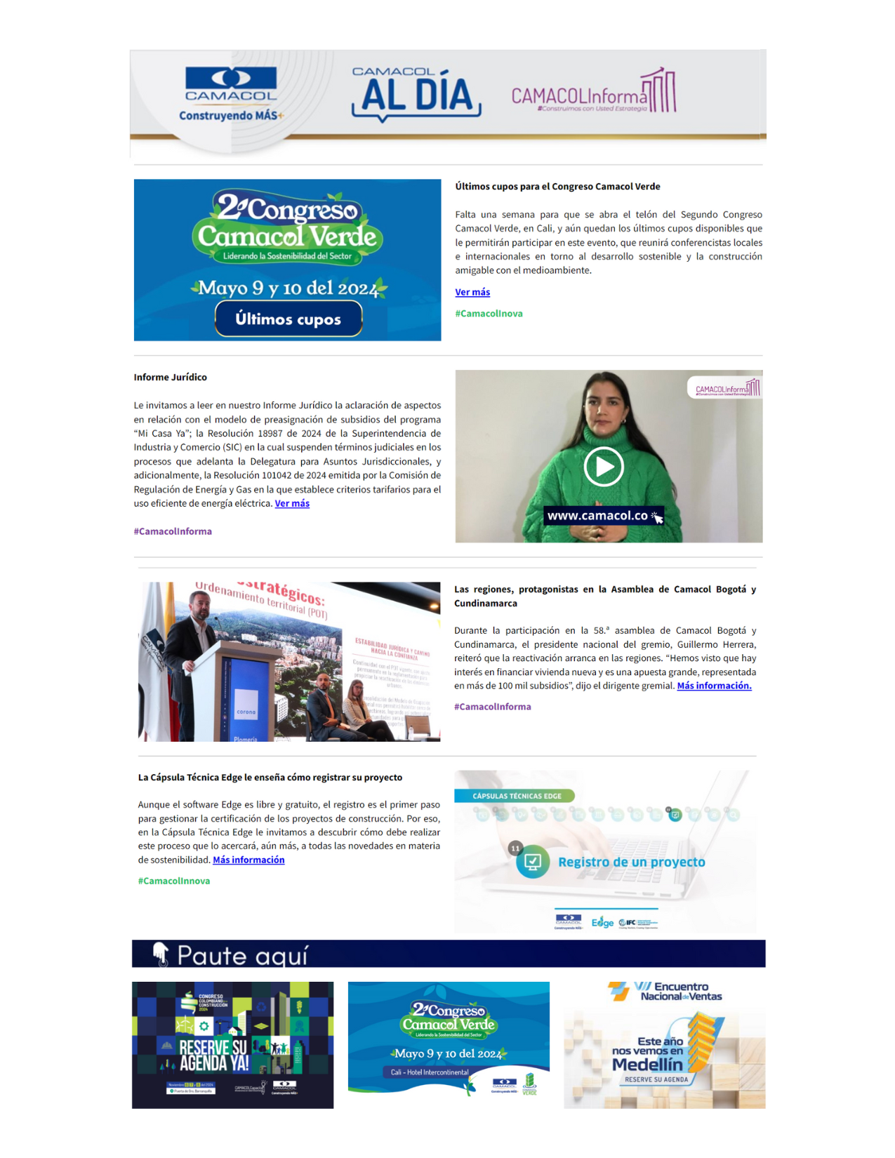 Newsletter abril 29 | Camacol - Cámara Colombiana de la Construcción