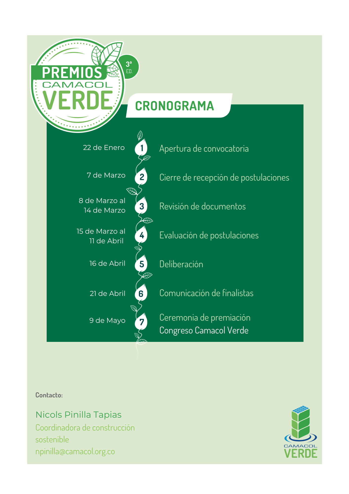 Bases de postulación Premios Camacol Verde