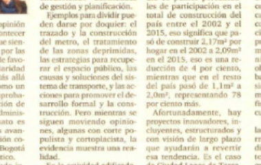 Visión conjunta para reconstruir Bogotá