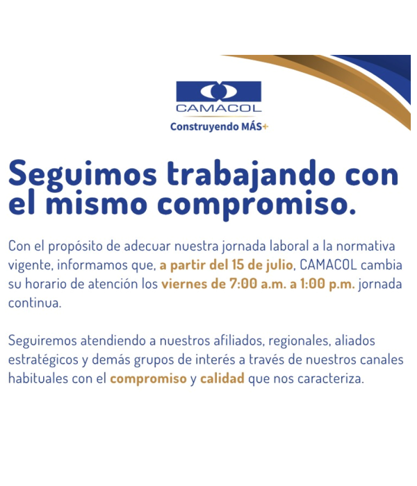 Cambio de horario - Camacol - 
