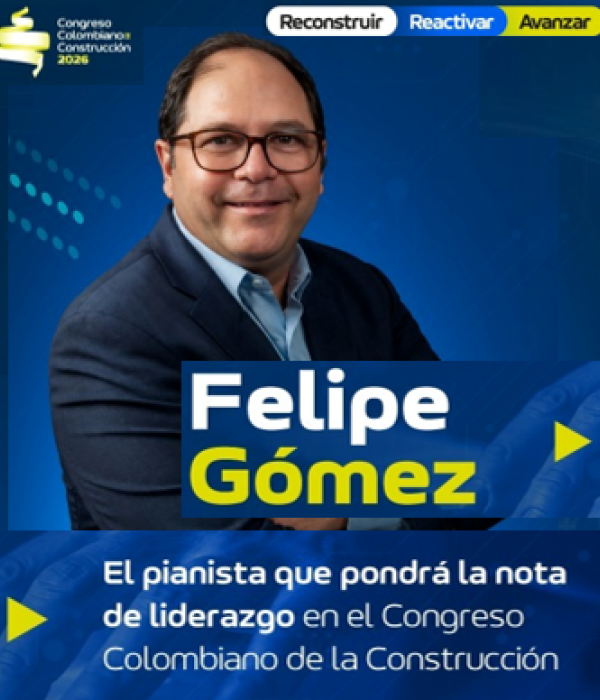 Felipe Gómez, el pianista que pondrá la nota de liderazgo en el Congreso Colombiano de la Construcción 