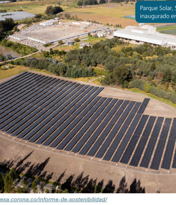 Almacenes Corona impulsa la sostenibilidad industrial con innovación, eficiencia energética y gestión responsable de recursos.