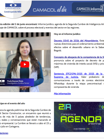 Newsletter Camacol junio 2 de 2026