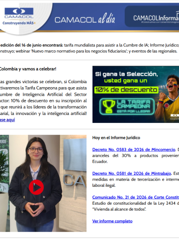 Newsletter, Junio 16, Camacol
