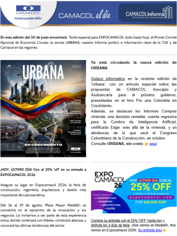 Newsletter junio 30 - Camacol