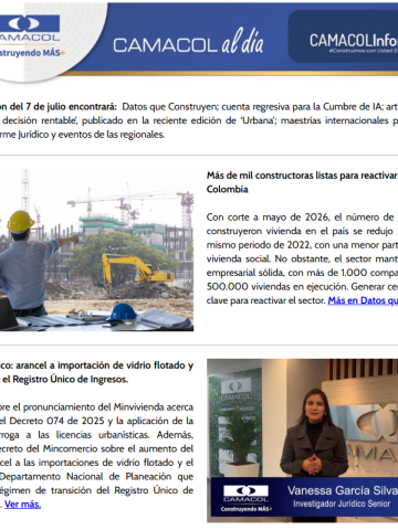 Newsletter Camacol al día. Julio 7