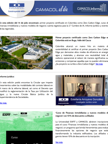 Newsletter Julio 14 - Camacol