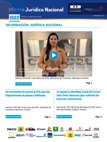 Informe Jurídico 1022: Aranceles en acero, placas y baldosas.