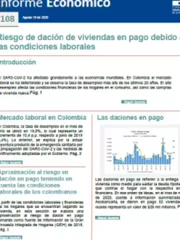 Riesgo de dación de viviendas en pago debido a las condiciones laborales