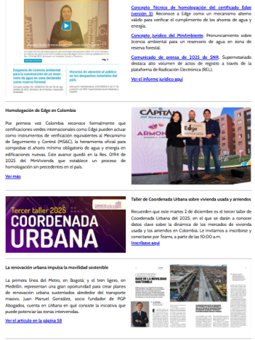 Newsletter Camacol al Día, diciembre 1