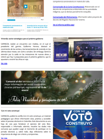 Newsletter Camacol al día, diciembre 15