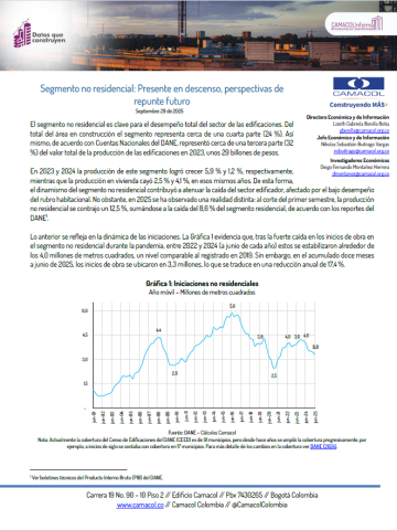 Datos que construyen No. 19: Segmento no residencial: Presente en descenso, perspectivas de repunte futuro