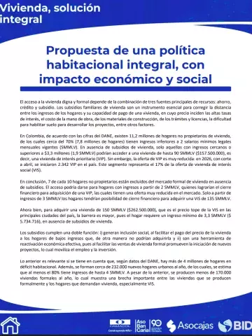 Propuesta de una política habitacional integral